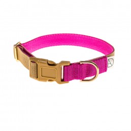 doggie apparel beige & cerise dog collar
