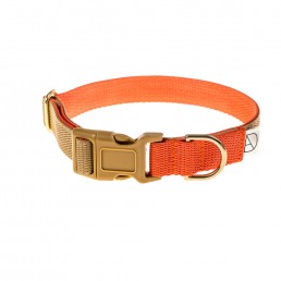 doggie apparel beige & orange dog collar