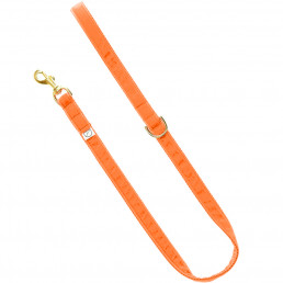 luxury dog lead ORANGE VELVET